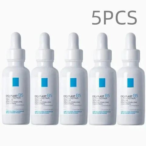 Roche Posay 5 piezas Hyalu B5, suero facial/crema/protector solar serie antienvejecimiento, reparación, cuidado de la piel, tratamiento del acné, hidratante brillante