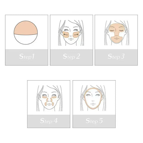 Polvo de larga duración para maquillaje, polvo impermeable para cara seca y húmeda, pastel con Puff, aceite azul cielo, 1 piezas